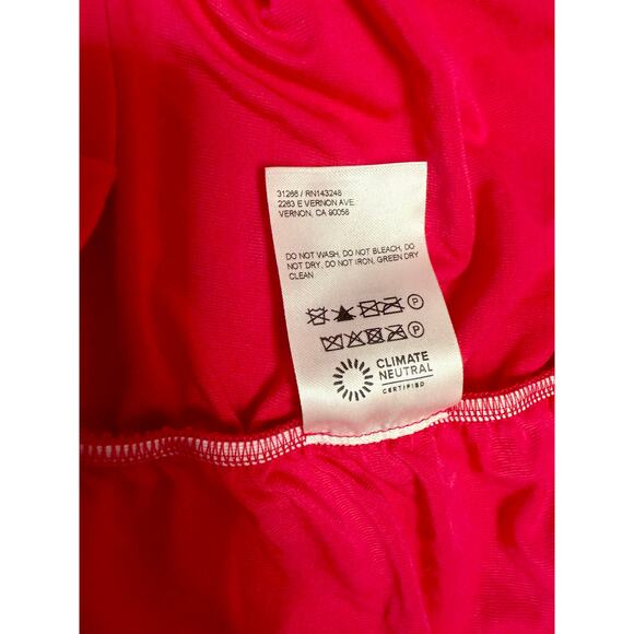 Reformation Dixon Halter Mini Dress Hot Pink Ruched Keyhole‎ Size M Sustainable - Picture 5 of 7